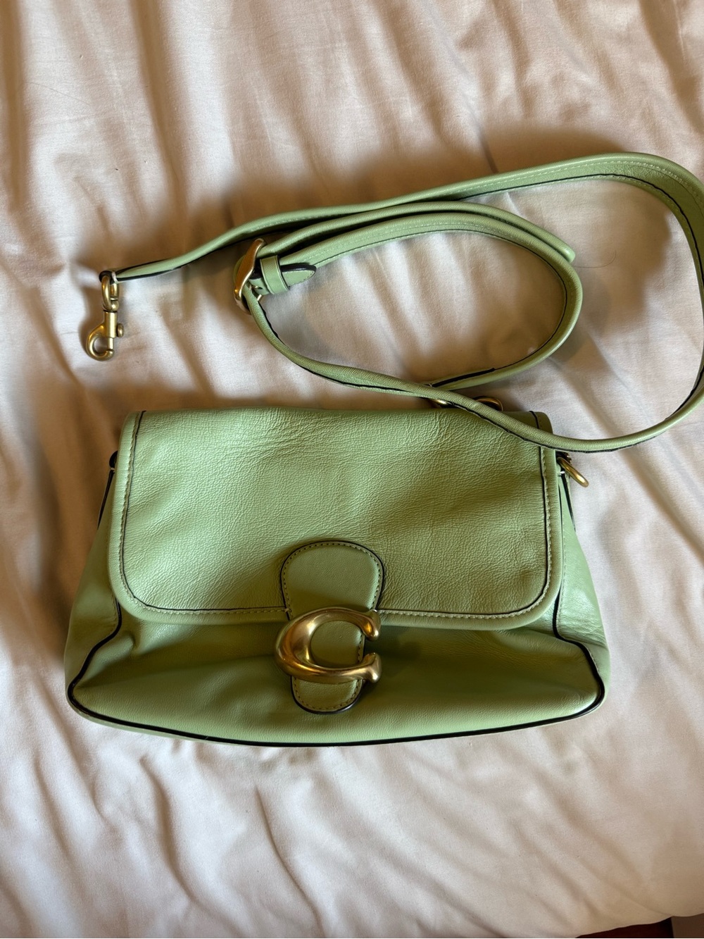 Coach soft tabby crossbody bag in pistachio